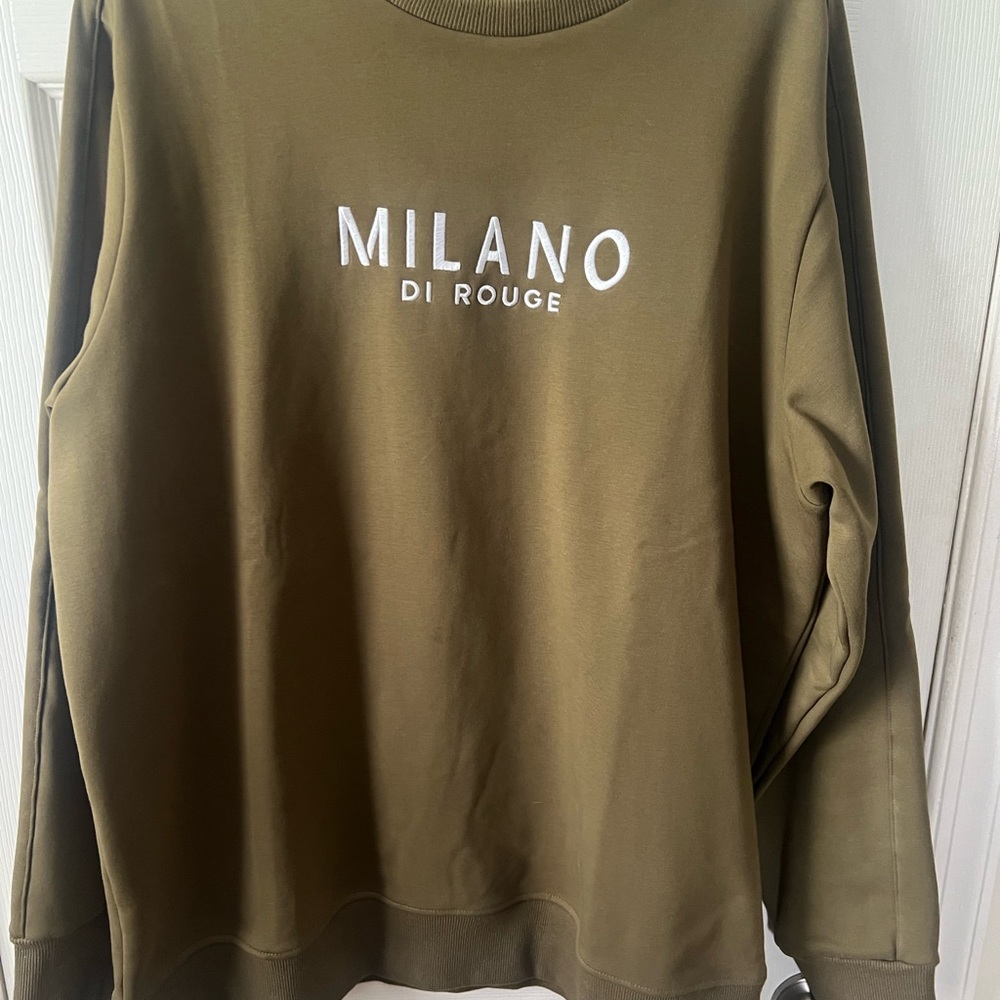 Milano Olive Green Crewneck